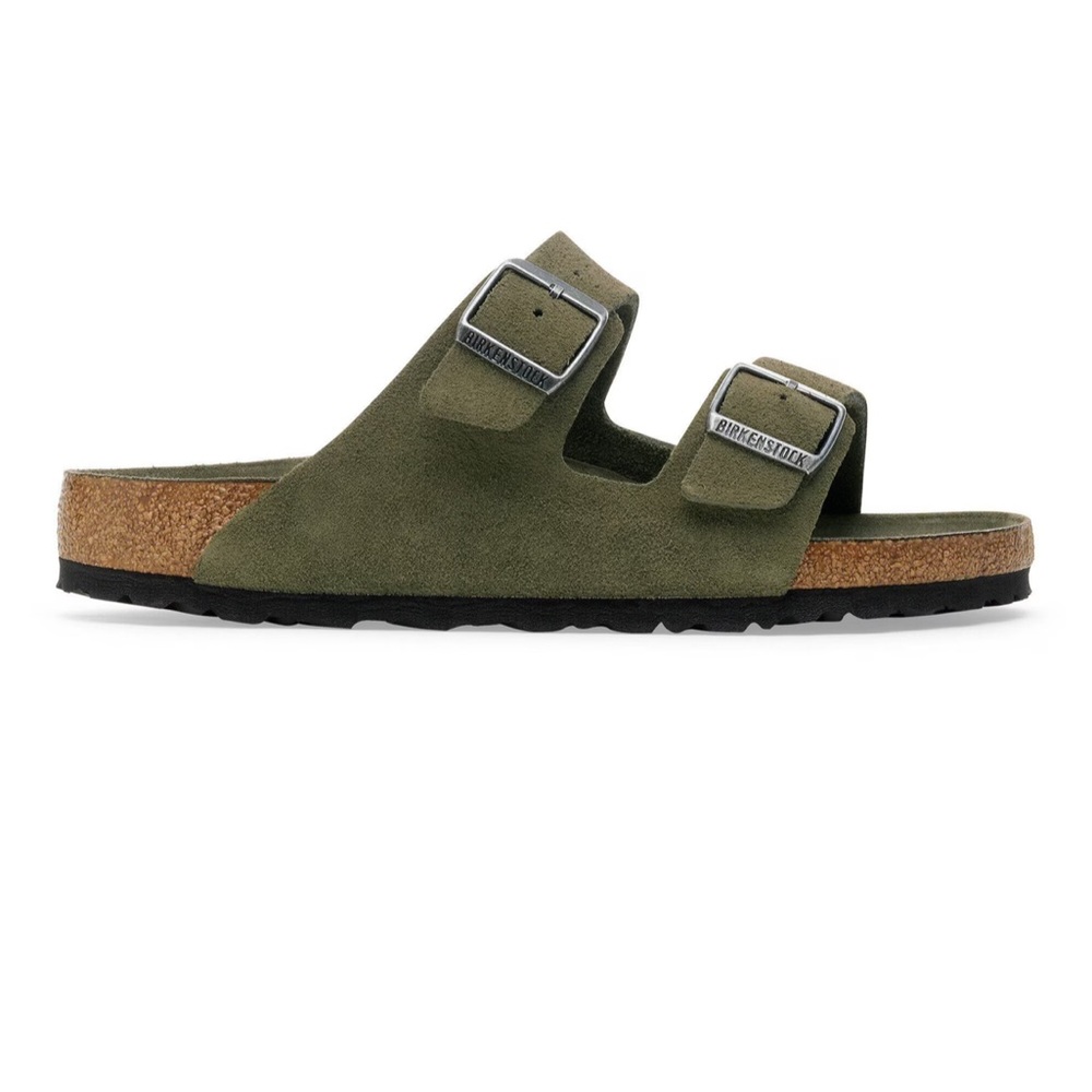 Birkenstock Arizona Soft Footbed
Suede Leather Sandals Thyme Tonal Fb NIB